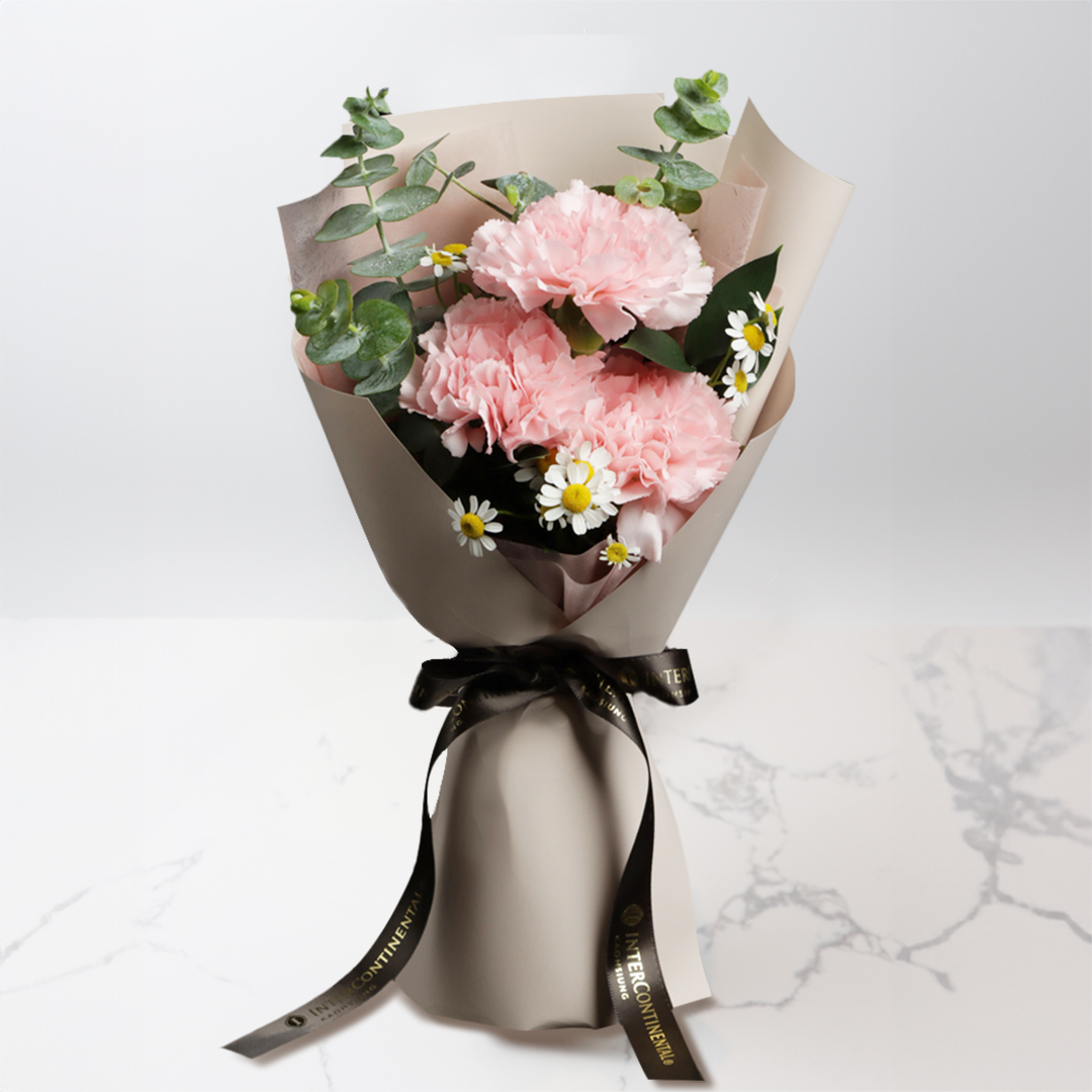 溫柔粉康乃馨鮮花花束