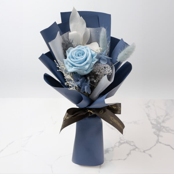 蔚藍單朵永生花束
